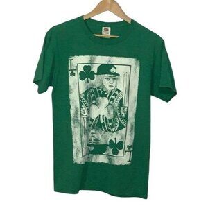 Vintage Green Playing Card Graphic T-Shirt By Fruit Of The Loom